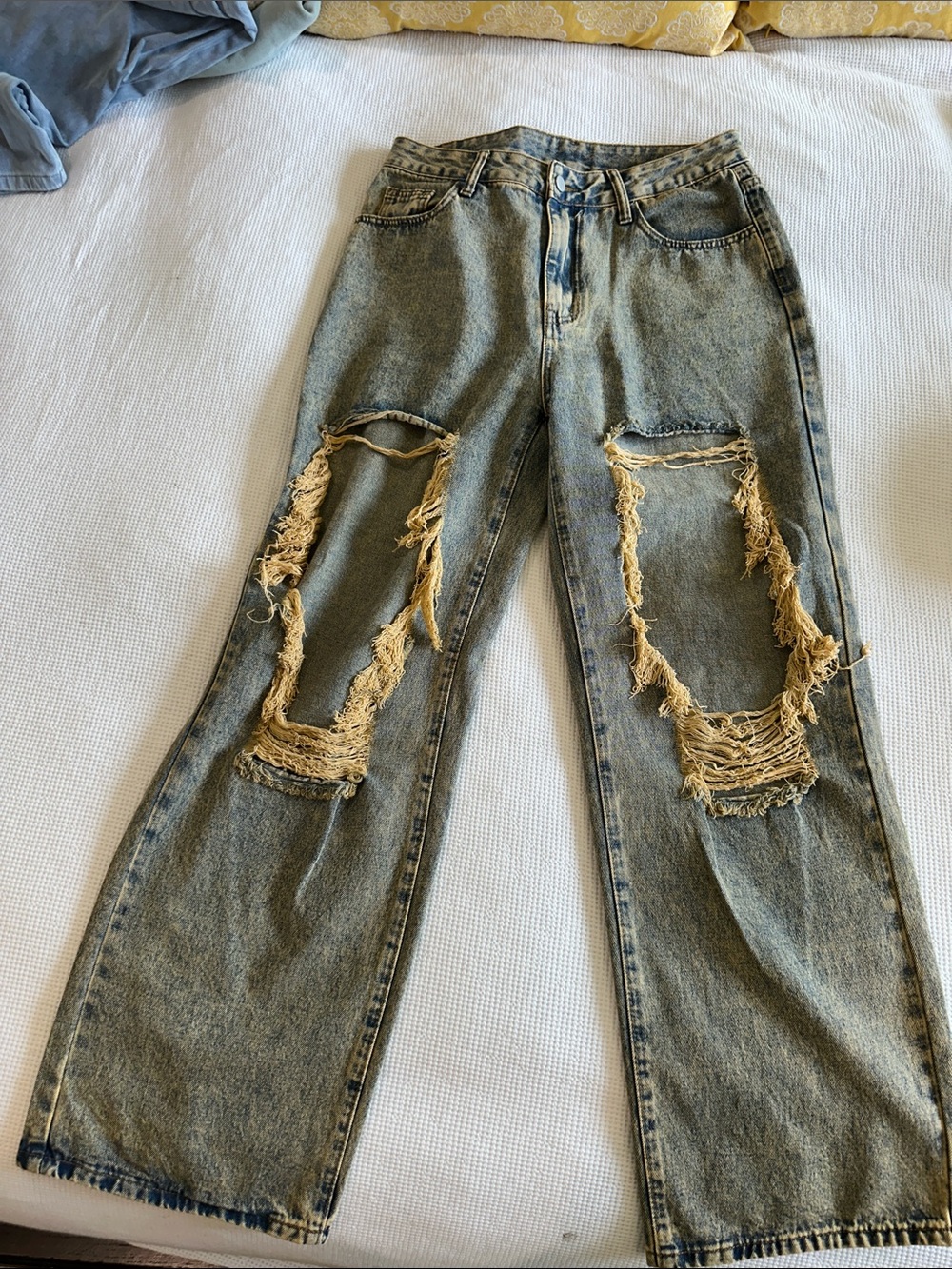Distressed Acid Wash flare Women's Jeans